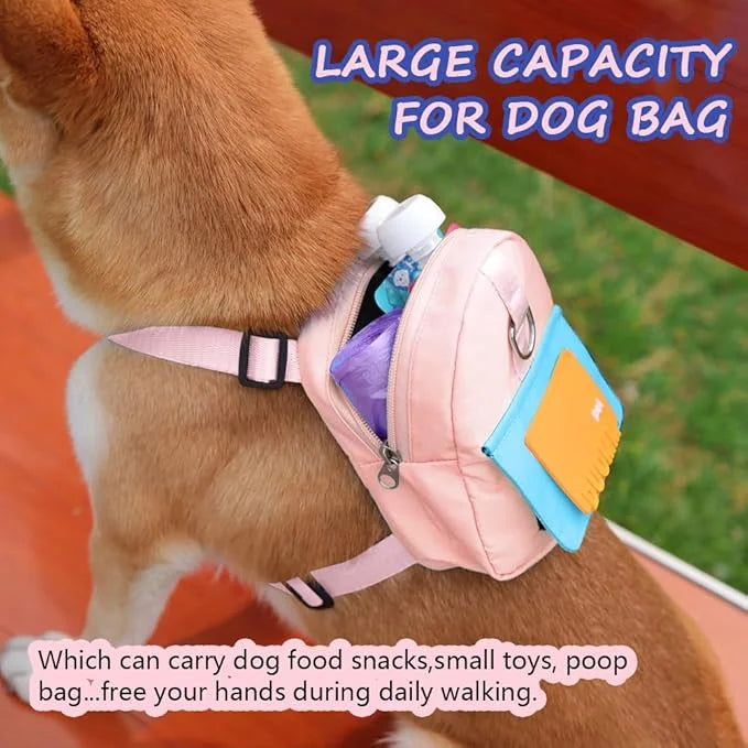 Dog Backpack for Small Dogs to Wear,Cute Pet Puppy Harness Backpacks with Leash Adjustable Dog Self Carrier Bag for Travel...
