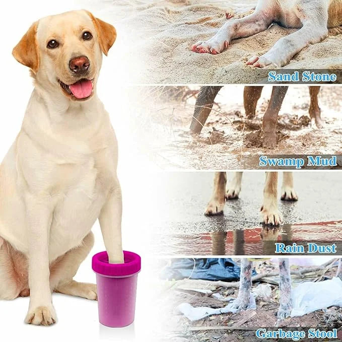 2 Pack Portable Dog Paw Cleaner, Washer, Buddy Muddy Pet Foot Cleaner for Medium Breed Dogs and Cats, Pink - Product Image