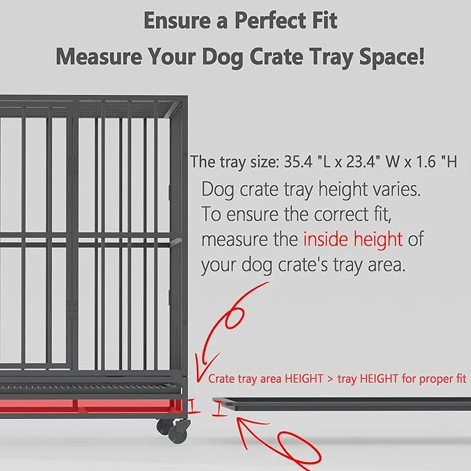 Dog Crate Tray 36" - ChewProof Replacement Pan, Easy to Clean, Easy to Assemble,Ideal for Potty Training - Perfect for Pet...