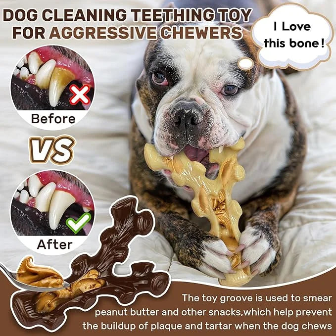 2 Pack Dog Chew Toys for Aggressive Chewers,Boredom and Stimulating Best Dog Toys for Medium/Large Breed,Tough Almost Inde...