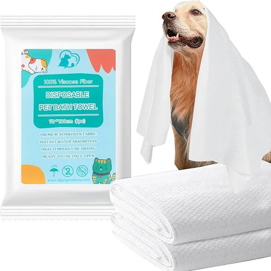 6 Pack Disposable Dog Towel,Soft Large Dog Bath Towels Made of Microfiber for Drying Dogs，Cats (6) - Product Image