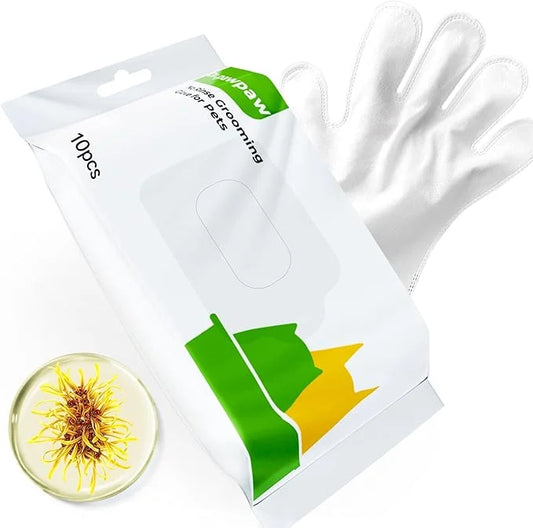 Cleaning Deodorizing Wipes for Dogs and Cats - Pet Grooming Gloves for Nourishing Fur - No Rinse Bathing Wipes for Daily C...