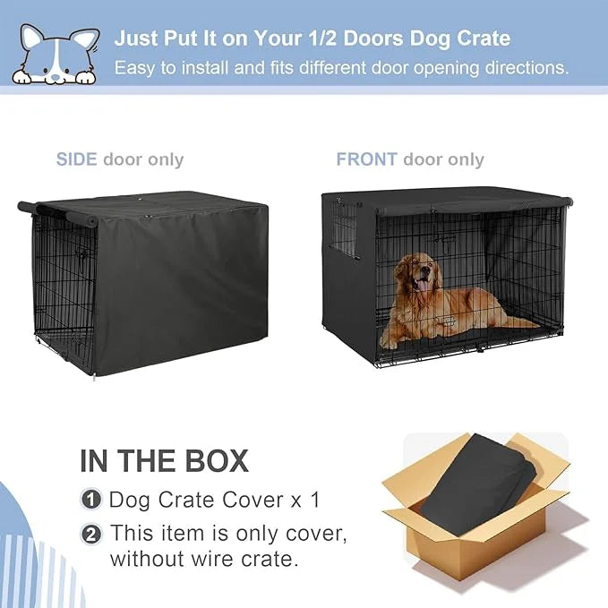 Explore Land Dog Crate Cover Bundle with Machine Washable Fluffy Dog Bed Cover for 36 Inches Wire Cage - Product Image