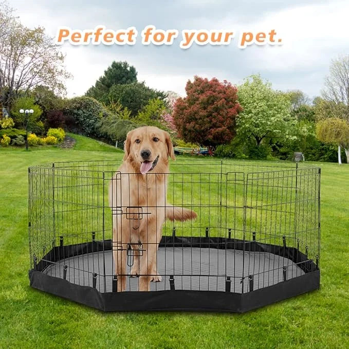 PJYuCien Dog Playpen Bottom Pad,Fits 24 Inch 8 Panels Regular Octagon Metal Exercise Pet Pen,Elastic Buckles Connections,B...