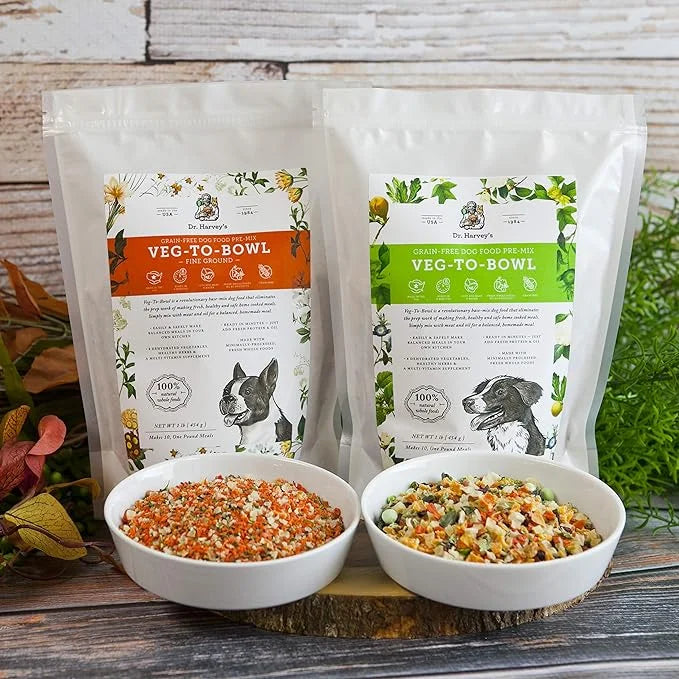 Dr. Harvey's Veg-to-Bowl Dog Food, Human Grade Dehydrated Base Mix for Dogs, Grain Free Holistic Mix, Trial Size (6.5 Oz) ...