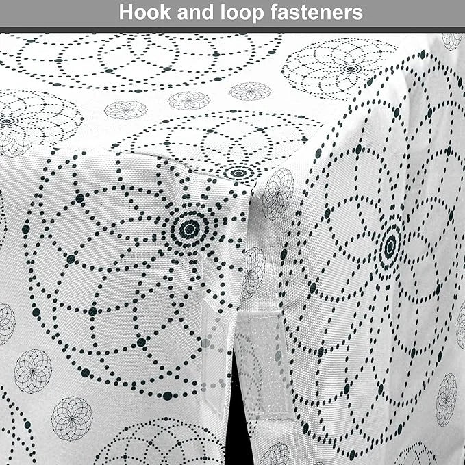 Ambesonne Sacred Geometry Dog Crate Cover, Circular Formations with Dots Flower Like Elements Design Print, Easy to Use Pe...