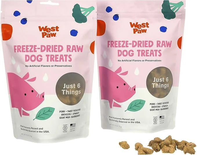 WEST PAW Freeze-Dried Raw All Natural Dog and Puppy Training Treats, Single Ingredient, Humanely Raised and Sustainably So...