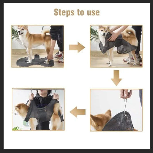 Pet Grooming Hammock for Dogs & Cats with Nail Clippers/Nail Trimmers/Scissors/Toothbrush, Dog Grooming Harness for Nail T...