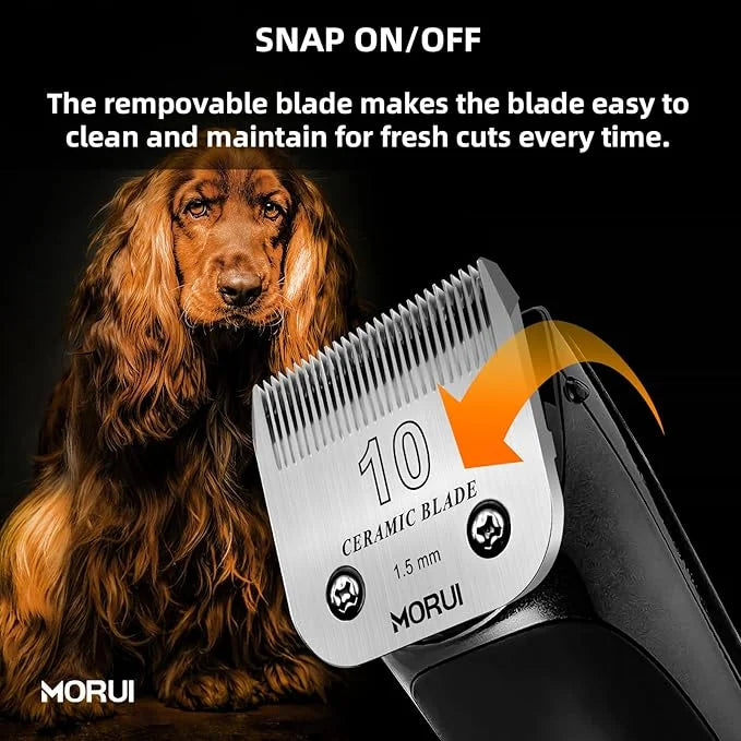 10 Cut Length 1/16"(1.5mm) Detachable Ceramic Pet Dog Clipper Blades Compatible with Most Andis,Oster A5 Wahl KM Series Cl...