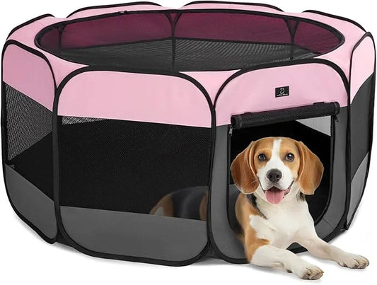 A4Pet Dog Playpen, Pet Playpen Indoor/Outdoor - Portable, Foldable Design - Ideal for Dogs, Kittens, and Small Animals - R...