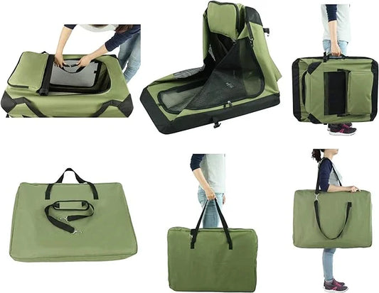 EliteField 3-Door Folding Soft Dog Crate with Carrying Bag and Fleece Bed (2 Year Warranty), Indoor & Outdoor Pet Home (36...