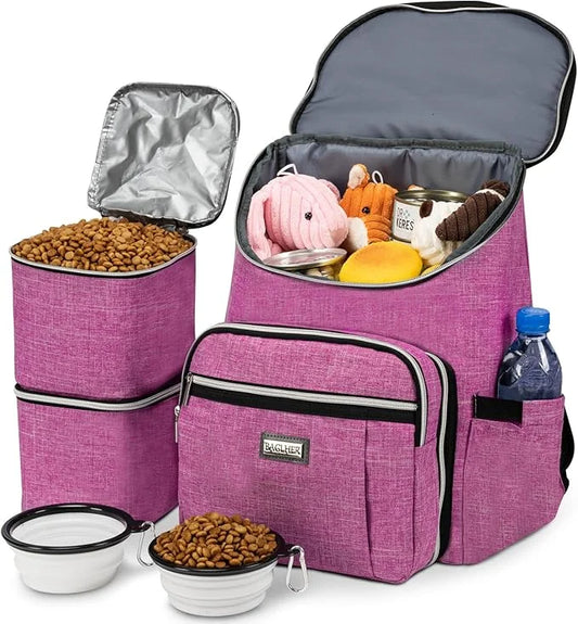 BAGLHER Travel Dog Backpack - Detachable Travel Dog Food Container for Pet Supplies Dog Gear Backpack,Dog Bag for Travelin...