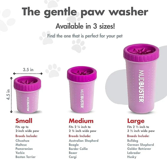 Dexas MudBuster Portable Dog Paw Cleaner, Small, Fuchsia - Premium Quality Pet Accessory - Product Image