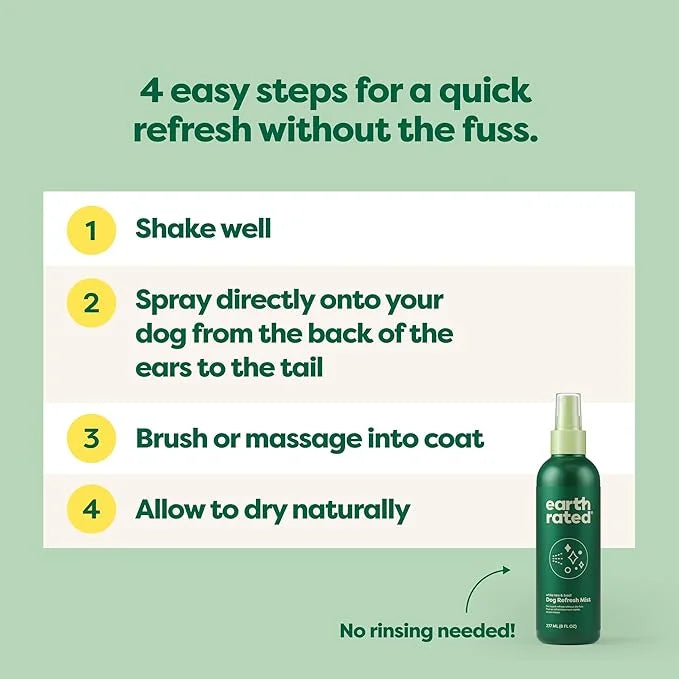 Earth Rated Dog Deodorizing Spray, Conditioning & Odor-Eliminating Perfume for Dogs, for All Coat Types, Refreshing White ...