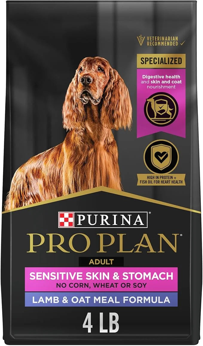 Purina Pro Plan Sensitive Skin and Sensitive Stomach Dog Food Lamb and Oat Meal Formula - 4 lb. Bag - Product Image