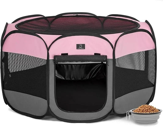 A4Pet Dog Playpen, Pet Playpen Indoor/Outdoor - Portable, Foldable Design - Ideal for Puppies, Kittens, and Small Animals ...