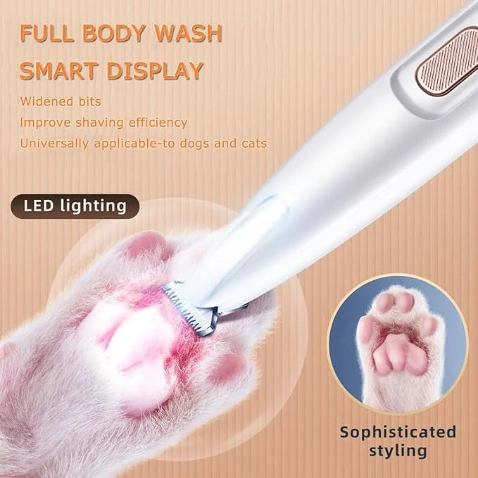 1PC Dog Paw Trimmer with LED Light,35dB Low Noise Precision Pet Paw Trimmer for Dogs Cats Grooming Clippers,Safety Electri...