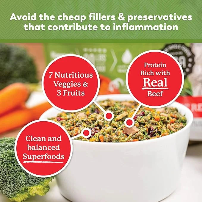 Dr. Harvey's Beef & Garden Veggies Dog Food, Human Grade Grain-Free Dehydrated Food for Dogs with Freeze-Dried Beef, Trial...