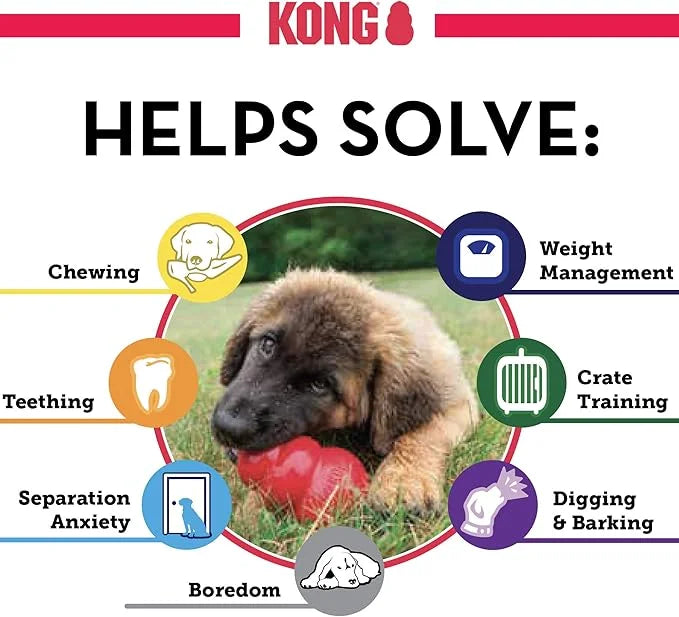 KONG Puppy - Natural Teething Rubber Chew Toy for Dogs - Stuffable Dog Toy for Extended Playtime - Chew & Fetch Toy for Pu...