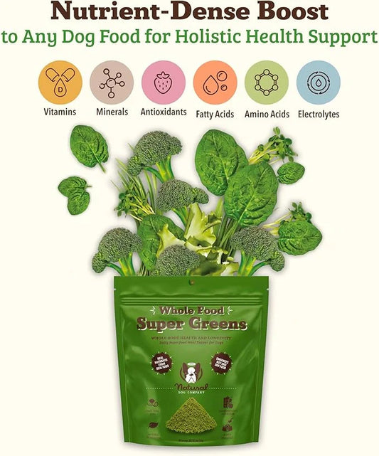 Natural Dog Company Dog Food Topper, Super Greens Dog Multivitamin Powder, Dog Vitamins and Supplements, Boost Immunity & ...