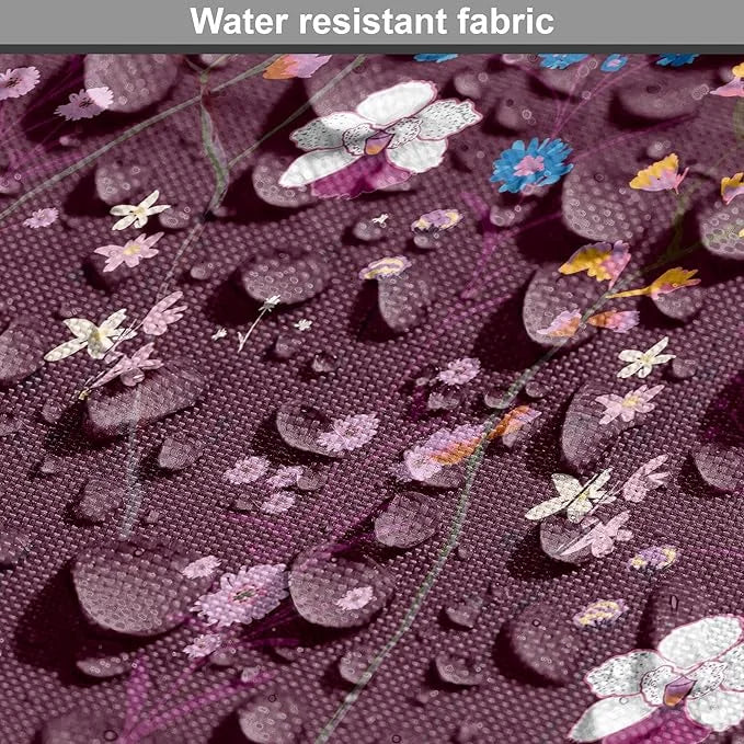 Lunarable Maroon Dog Crate Cover, Pattern of Wildflowers Scene Botanical Spring Time Elements Colorful Blooms, Easy to Use...