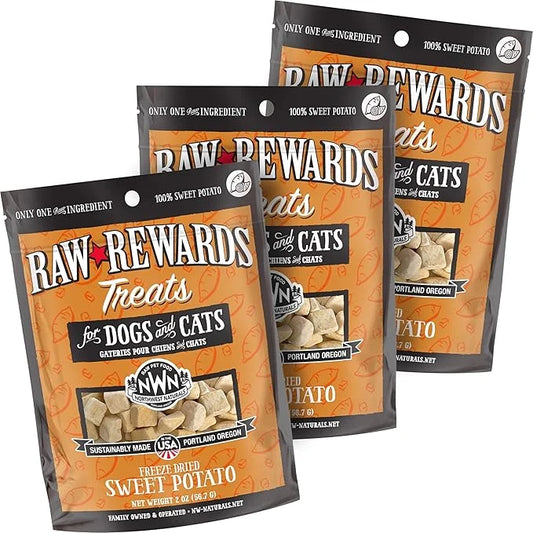 Northwest Naturals Raw Rewards Freeze-Dried Sweet Potato Treats for Dogs and Cats - Bite-Sized Pieces - Healthy, 1 Ingredi...