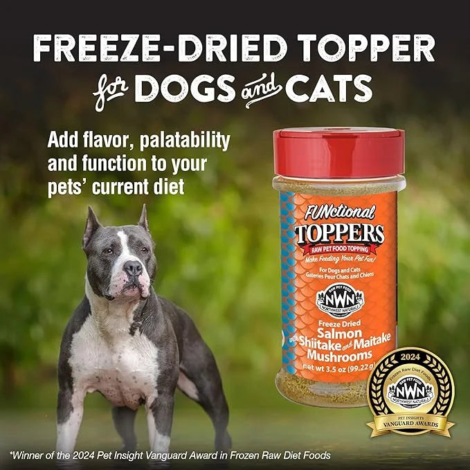 Northwest Naturals Freeze-Dried Salmon, Shiitake & Maitake Mushrooms Functional Topper - for Dogs & Cats - Healthy, Limite...