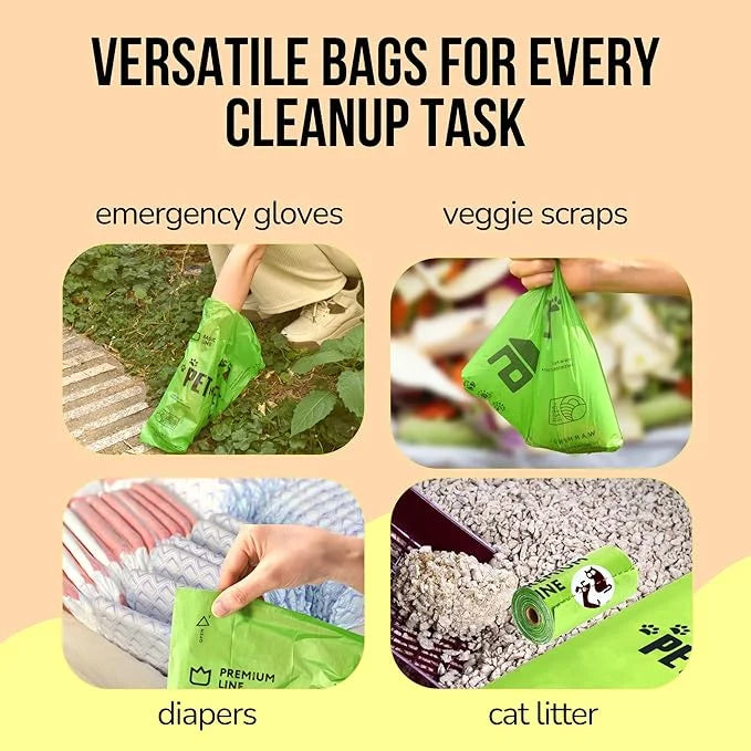 Pet N Pet 720 Counts, Unscented Dog Poop Bags Rolls, 38% Plant Based & 62% PE + 100% Plant Based Dog Wipes for Paws and Bu...