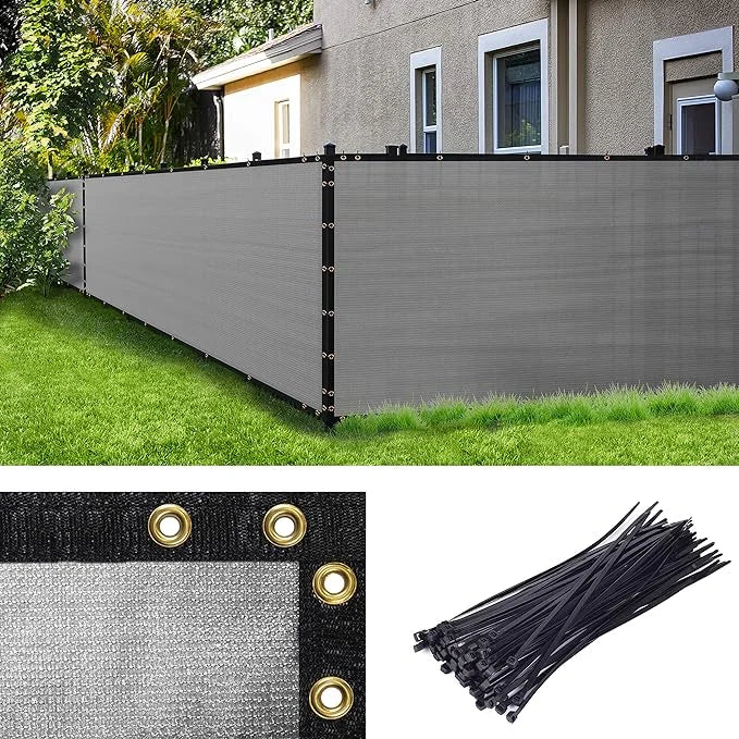 ColourTree 10' x 26' Grey Custom Size Shade Cloth with Grommets - 90% Sunblock, Durable Mesh Fabric Tarp for Dog Kennel Co...