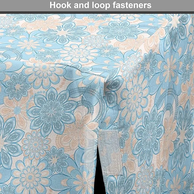 Lunarable Yellow and Blue Dog Crate Cover, Gentle Spring Inspired Flourish Motifs Feminine Bouquet, Easy to Use Pet Kennel...