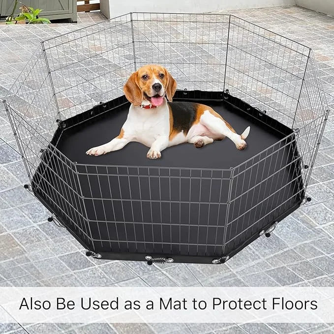 Dog Playpen Cover,Fits 24 Inch 8 Panels Regular Octagon Metal Exercise Pet Pen for Pets Provide Rain Proof Shade and Secur...