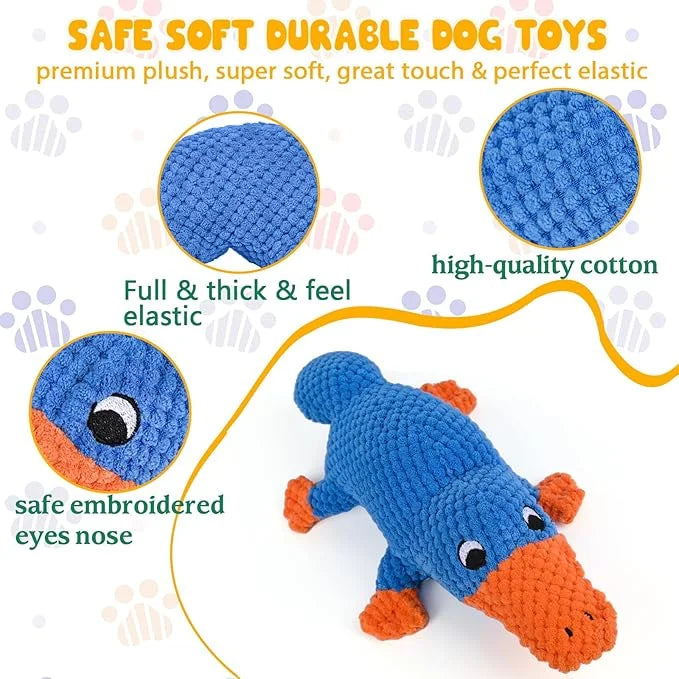 Vitscan Squeaky Dog Toys for Aggressive Chewers Large Breed, Large Dog Toys for Big Dogs, Stuffed Platypus Tough Plush Dog...