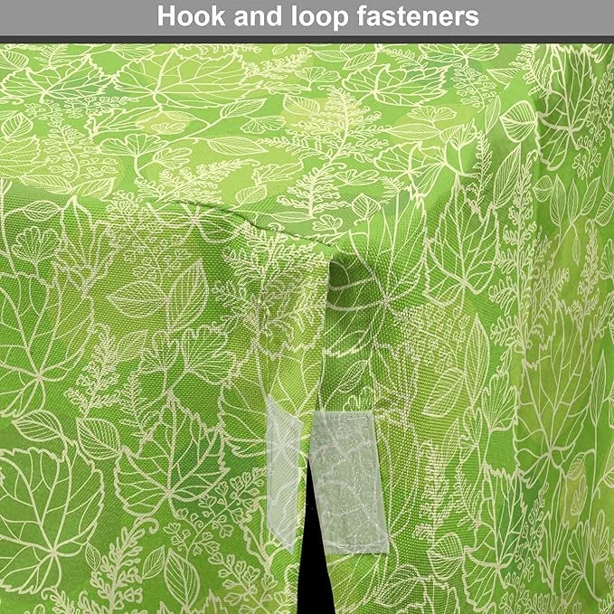Lunarable Green Dog Crate Cover, Line Art Style Flourish Pattern on Green Tone Backdrop Ornate Victorian, Easy to Use Pet ...