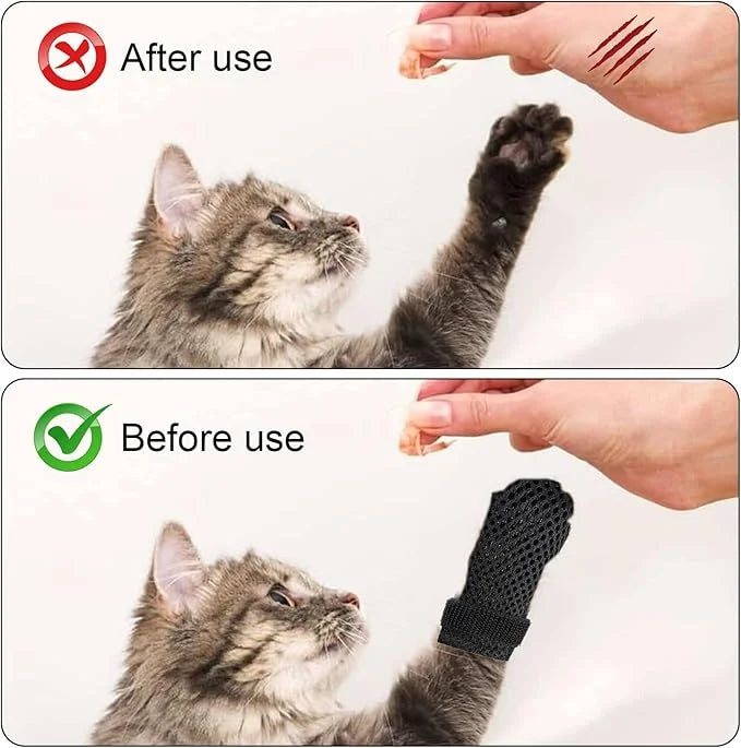 4 Pack Breathable Cat Shoes to Prevent Scratcning, Adjustable Only Cats Booties Mittens Socks (Grey, M) - Product Image