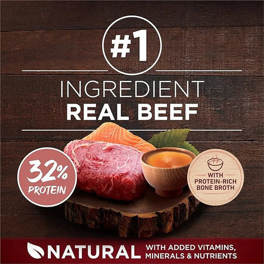 Purina ONE Natural High Protein Dry Dog Food Dry True Instinct with Real Beef and Salmon With Bone Broth and Added Vitamin...
