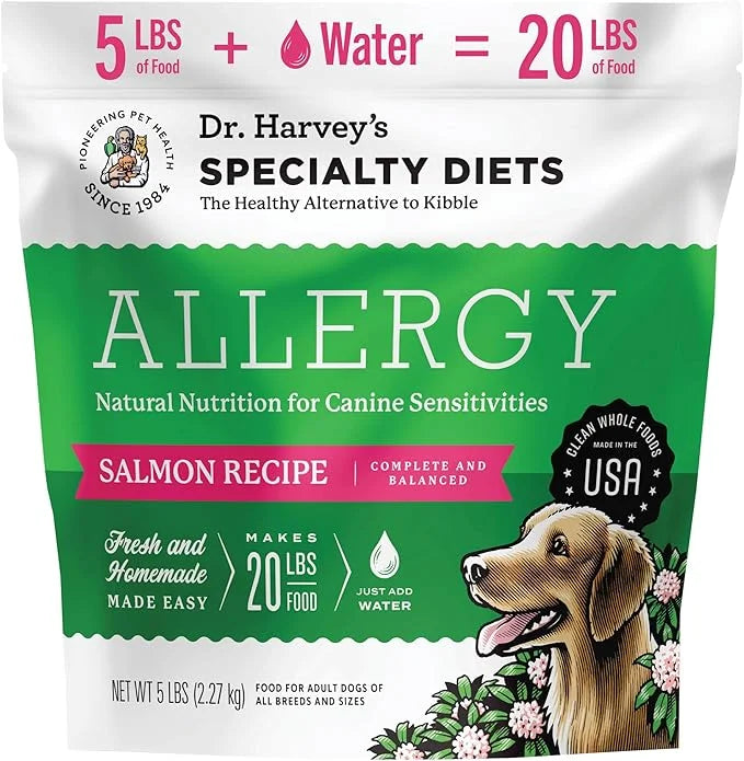 Dr. Harvey's Specialty Diet Allergy Salmon Recipe, Human Grade Dog Food for Dogs with Sensitivities and Allergies (5 Pound...