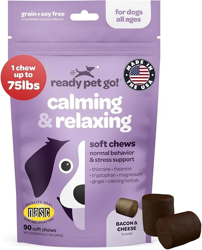 Hemp Calming Chews for Dogs | Herbal Dog Calming Chews for Anxiety from Normal and Occasional Stressors Including Separati...