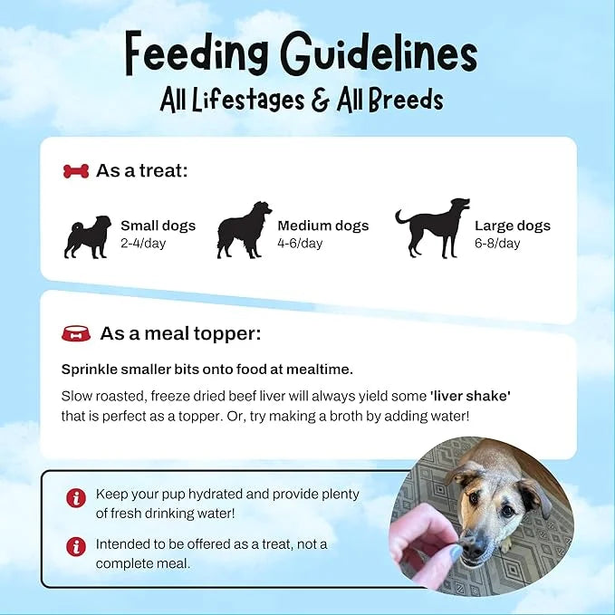 Zora's Best Friendz 100% Human Grade Freeze Dried Beef Liver Dog Treats, 3 oz. - Small, Medium & Large Dogs, Healthy, Grai...