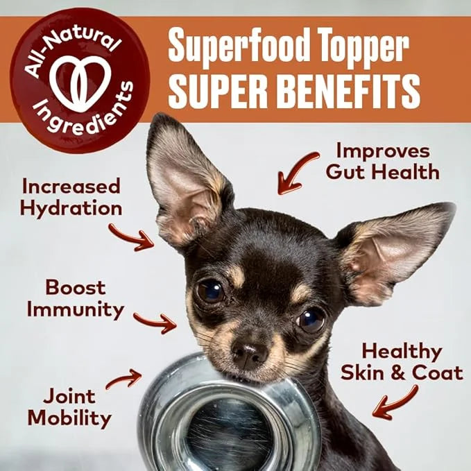Chicken Bone Broth for Dogs - Collagen Protein Supplement for Digestion, Mobility, Coat, Immunity, Healthy Dog Food Topper...