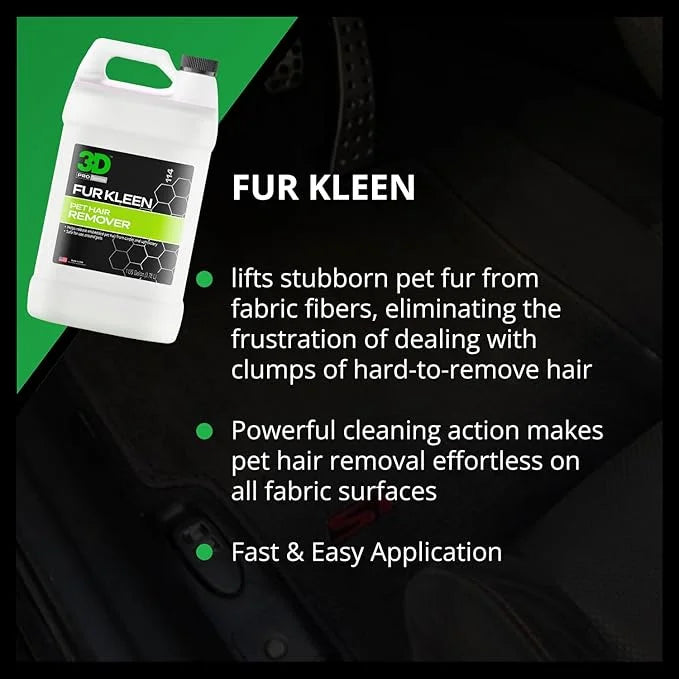 3D Fur Kleen - Pet Hair Remover & Cleaner - Loosens Embedded Pet Fur for Easy Removal - Safe for Carpets, Upholstery & Aut...