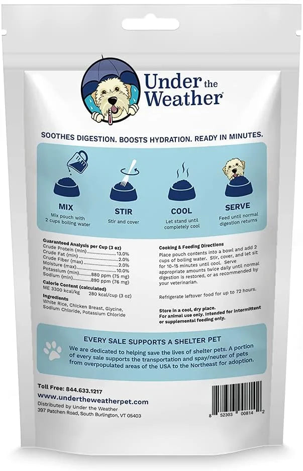 Under the Weather Bland Diet for Dogs | Easy to Digest for Sick Dogs | Always Be Ready | Contains Electrolytes - All Natur...