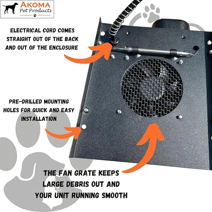 by Akoma Pet Products | 400w Dog House Furnace with 10-Foot Cord | Installs in Minutes | Safe - Dry Heat | Won't Burn Pets...