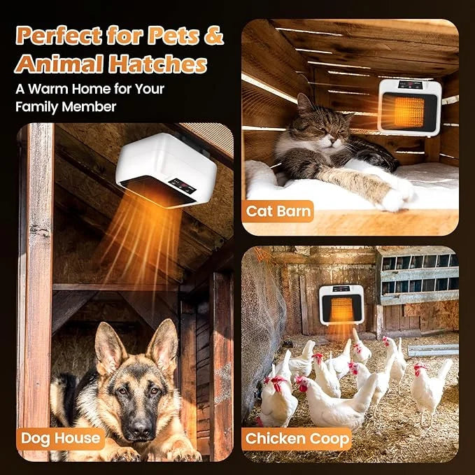 Upgrade 600W Large Dog House Heater w Thermostat, Adjustable Temp & Timer Heating Pet Heater for Outside Winter Insulated ...