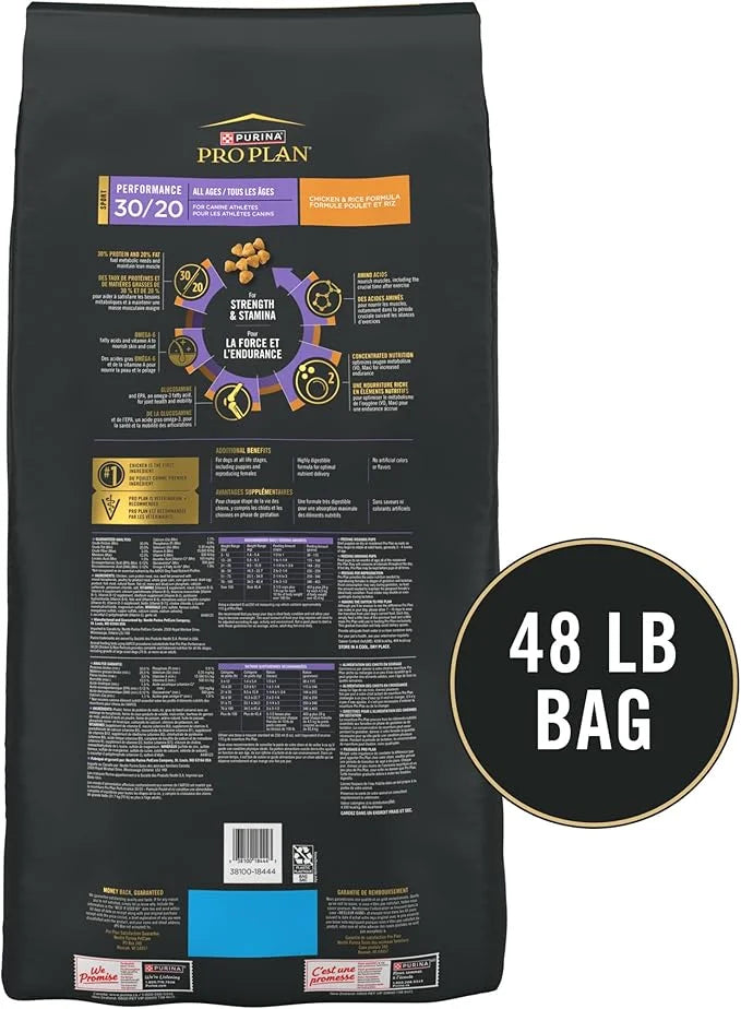 Purina Pro Plan Sport Performance 30/20 Chicken and Rice Formula High Protein Dog Food - 48 lb. Bag - Product Image