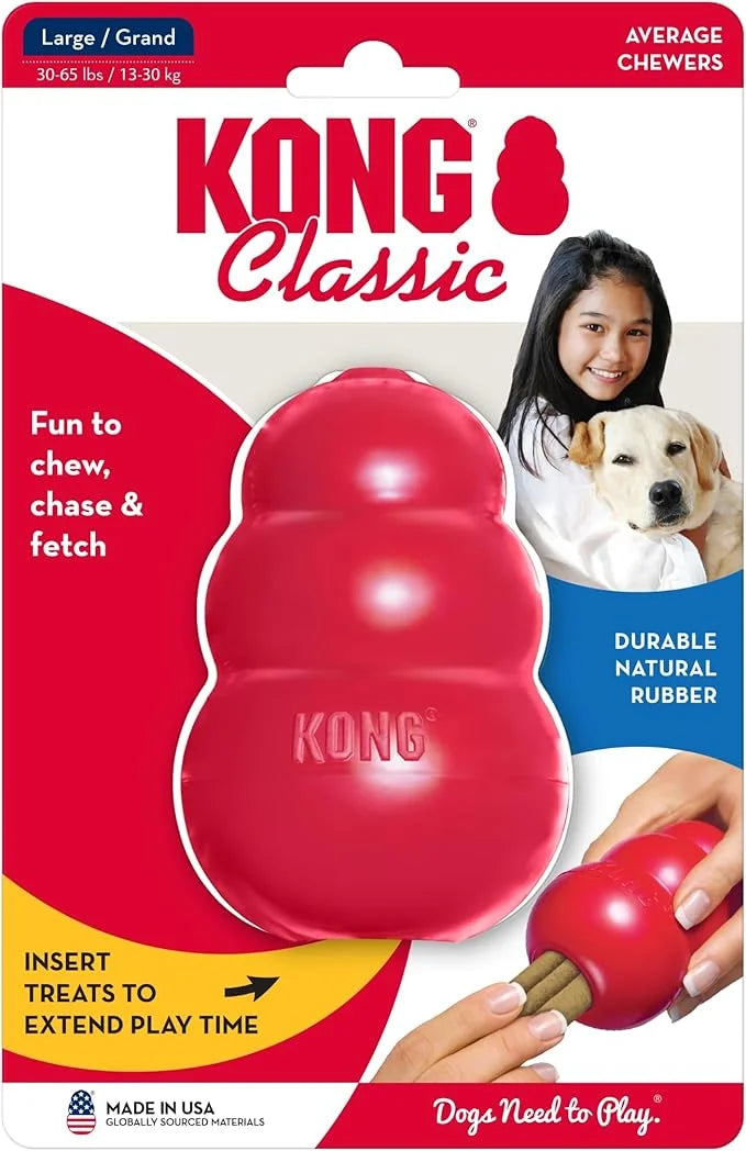KONG Classic Stuffable Dog Toy - Fetch & Chew Toy for Dogs - Treat-Filling Capabilities & Erratic Bounce for Extended Play...