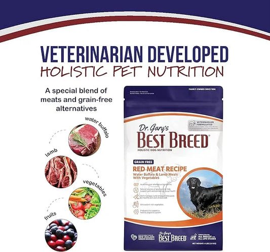 Best Breed Dr. Gary's Grain Free Red Meat Recipe Slow-Cooked in USA [Natural Dry Dog Food for All Breeds and Sizes] - 13lb...