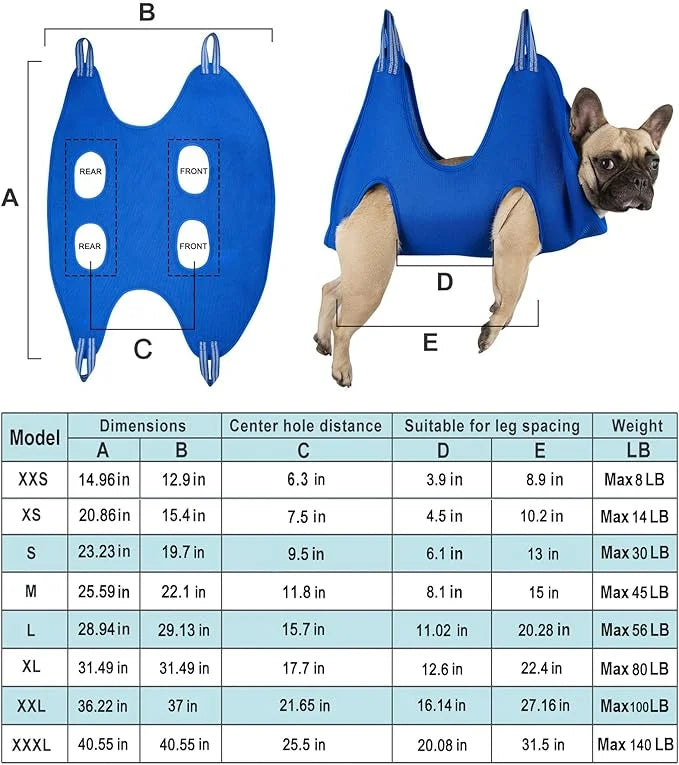 10 in 1 Dog Pet Grooming Hammock Harness with Nail Clippers/Trimmer, Nail File,Dog Nail Hammock, Dog Grooming Sling for Na...