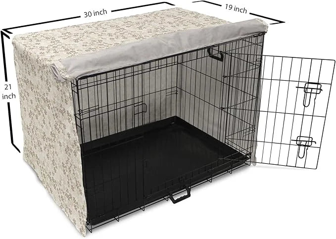Ambesonne Flower Dog Crate Cover, Flowers Bouquet Blossoms Ornamental Simplistic Monochromic Summer Art, Easy to Use Pet K...