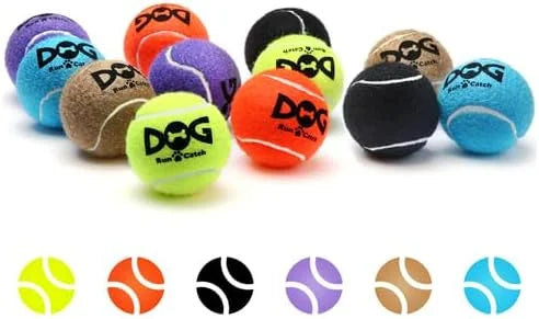 Squeaky Tennis Balls for Dogs Colorful Easy Catching Pet Toy Balls 12 Pack (2.0inch-6colors) - Product Image