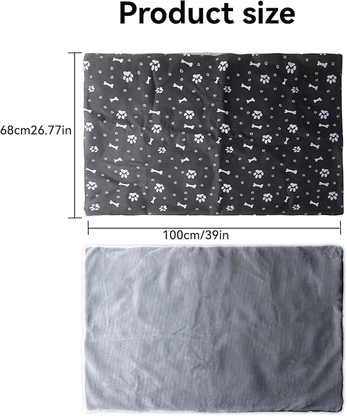 Klmnop Washable Dog Crate Pan Cover, Reversible Cool Side & Warm Side Dog Bed Liner for 36 Inch Pet Cage, Pan Cover Only(G...